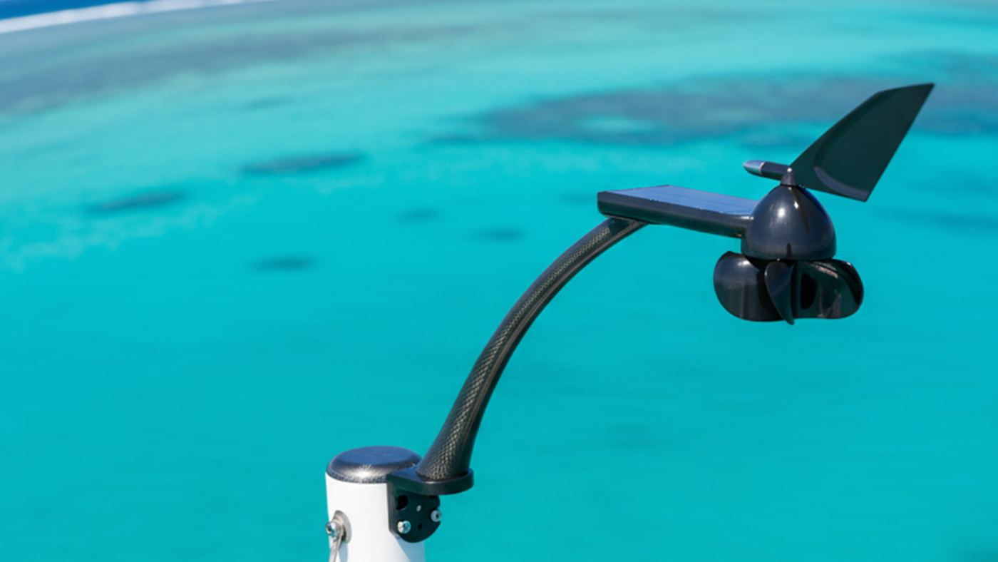 OpenWind on a carbon supporter over turquoise water