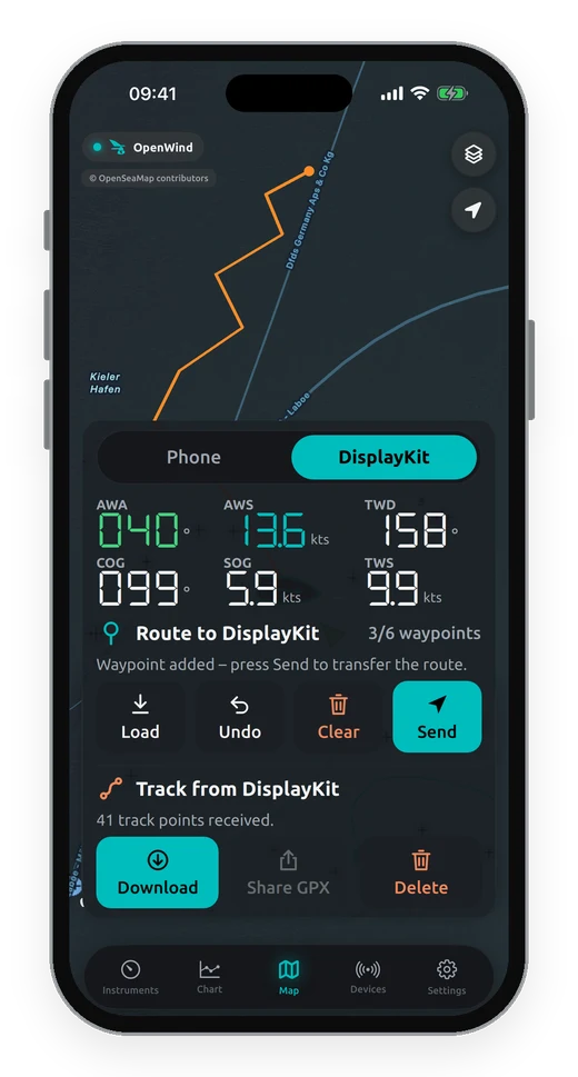 Track on the map